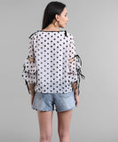 Women's Georgette Polka Dot Print Top